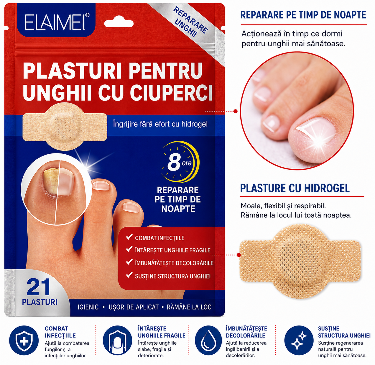 Plasturi pentru Regenerarea Unghiilor